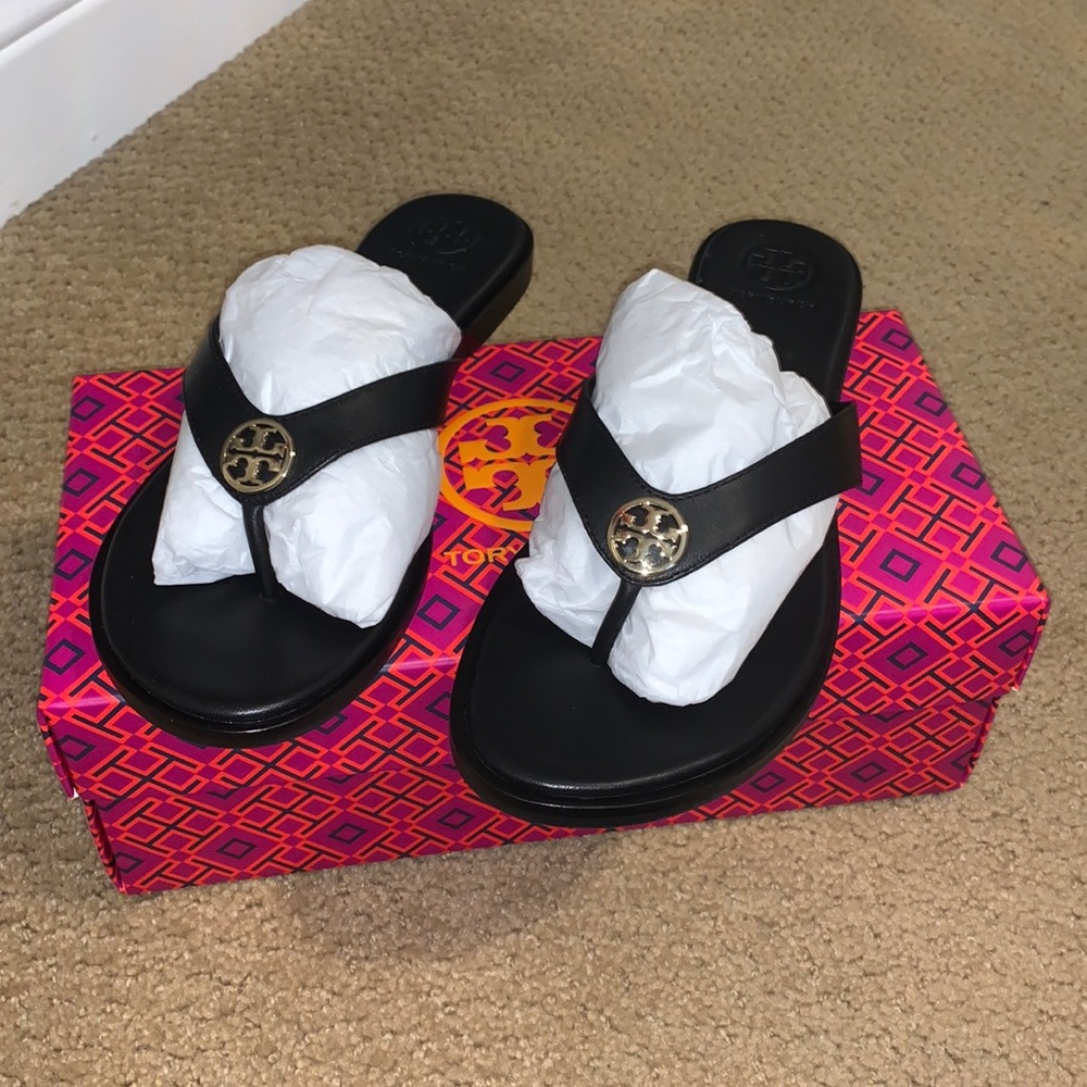 Black Tory Burch Thong Sandals. Size 8.